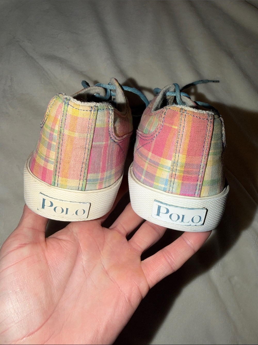 Polo Ralph Lauren Brisbane Plaid Madras Lace-Up Sneakers - Picture 4 of 6